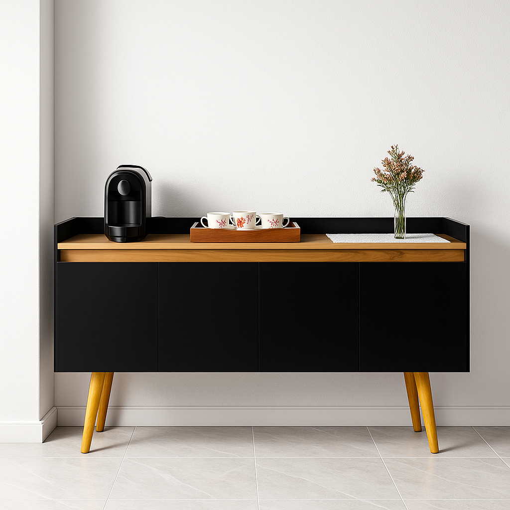 Aparador com buffet Henrico com 4 portas