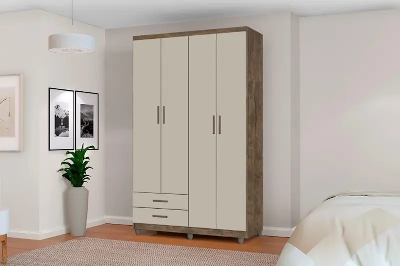 Guarda-roupa Aveline com 4 portas
